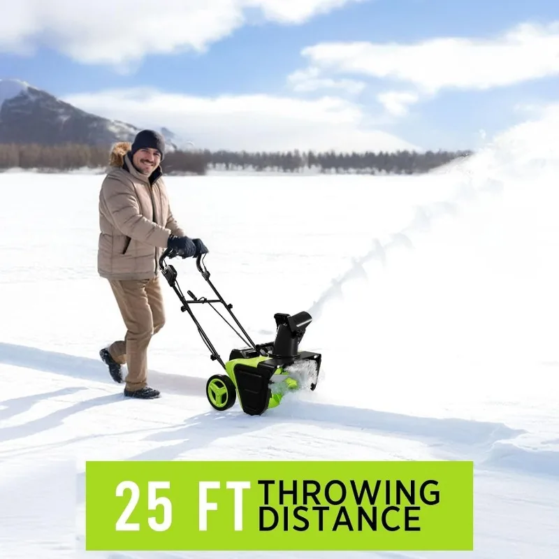 Cordless Snow Blower 2 x 20V, 20-Inch Snow Thrower 850 lbs/Minute Capacity, Includes 2 x 4.0Ah Batteries & Charger