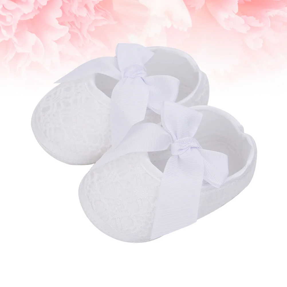 

1Pair Baby Princess Shoes Lace Bow Design White Size 12 11cm Cute Infant Shoe for Spring Autumn Newborn Gift Baby Girl Shoes