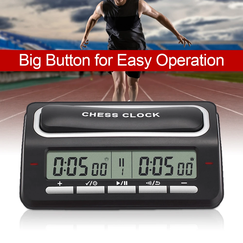 Orologio per scacchi digitale Timer per giochi di scacchi con indicatore LED 39 Sistema di cronometraggio preimpostato per timer per scacchi con orologio per scacchi internazionale
