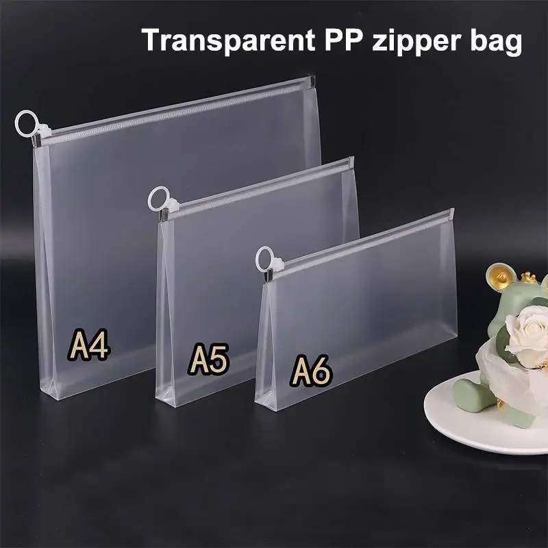 ● Sacs de rangement transparents et imperméables A4/A5/A6, 2 pièces, avec fermeture éclair, utilisés pour organiser les fournitures de bureau, le rangement familial et les voyages