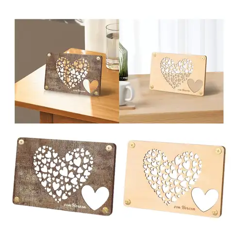 거실 나이트스탠드 침실용 나무 머니 홀더 생일 카드 상자