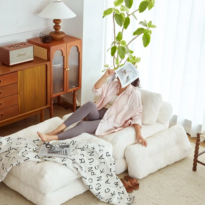 Sofás plegables de diseño para sala de estar, sofás blancos modernos y cómodos para sala de estar, sillón individual relajante, muebles para salón