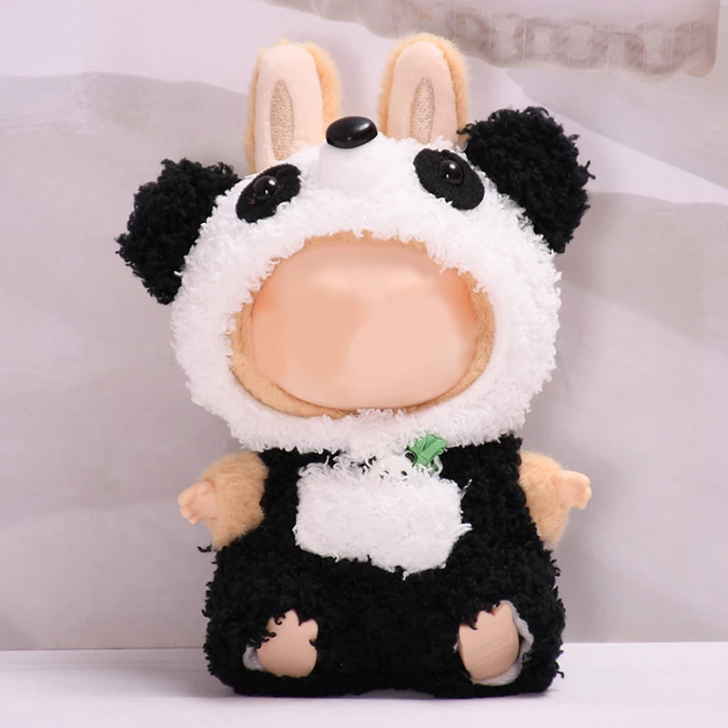 17 cm Mini Pluche Poppenkleertjes Outfit Accessoires Voor Labubu Kleding Tijd Om Te Chill Poppenkleertjes