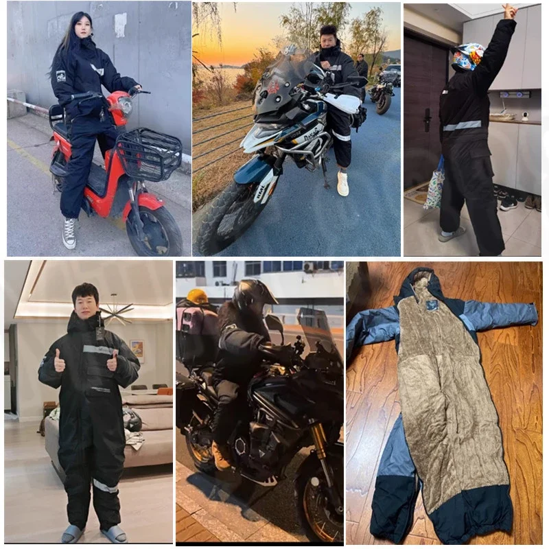 HOT Motorcycle Riding Cold Clothing Winter Warm Windproof Clothing Integrated Quick Dressing Ski Fishing Suit Moto Equipment