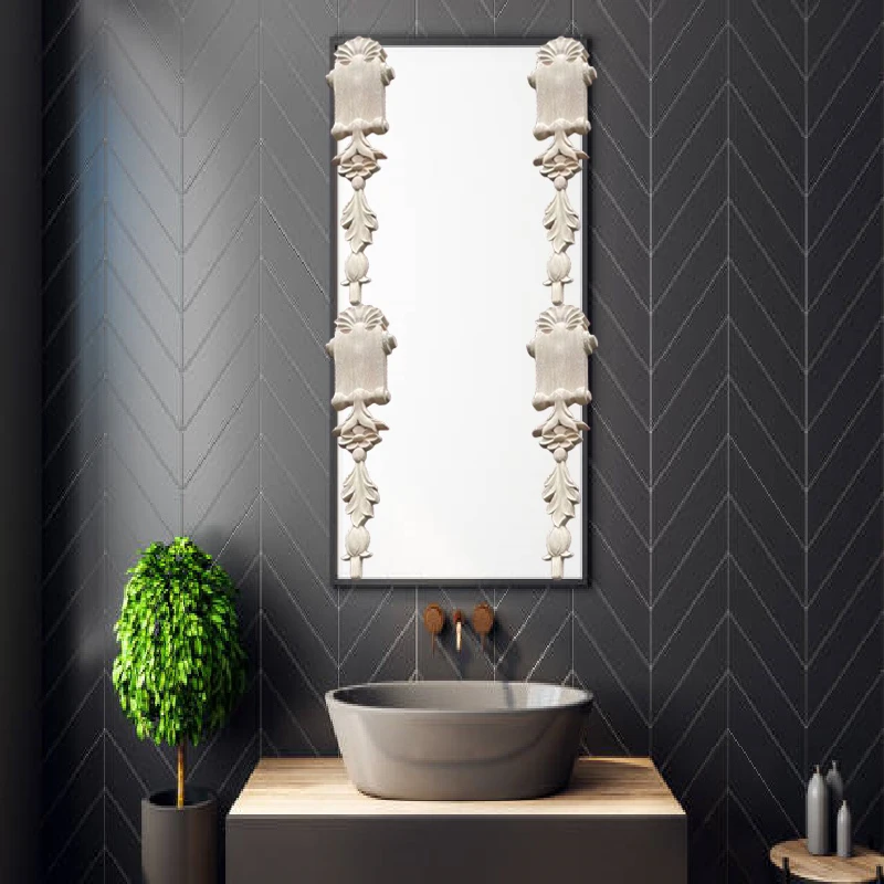 منحوتات أعمدة متعددة الأنماط من الخشب الصلب على الطراز الأوروبي - جمالية متينة وسهلة التركيب للمواقد والخزائن DIY #4