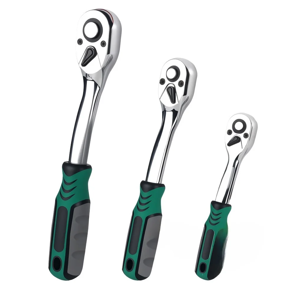 1pc 72 Tooth Ratchet Wrench 1/4 3/8 1/2 Drive Quick Release Socket Wrench Telescopic Socket Spanner Wrench For Automotive Repair
