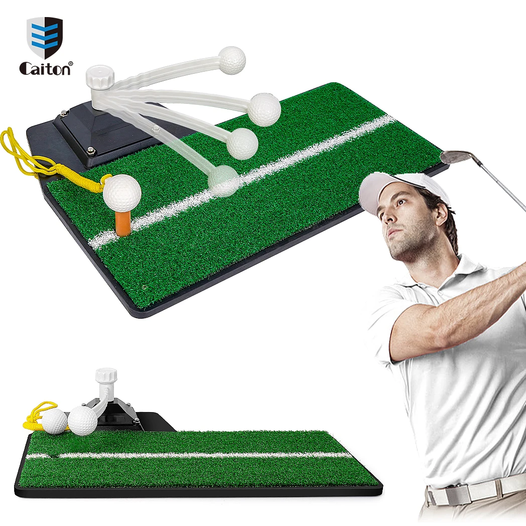 Caiotn golf swing trainer, golf hitting mat for chipping, swing testing, indoor and outdoor portable personal driving range