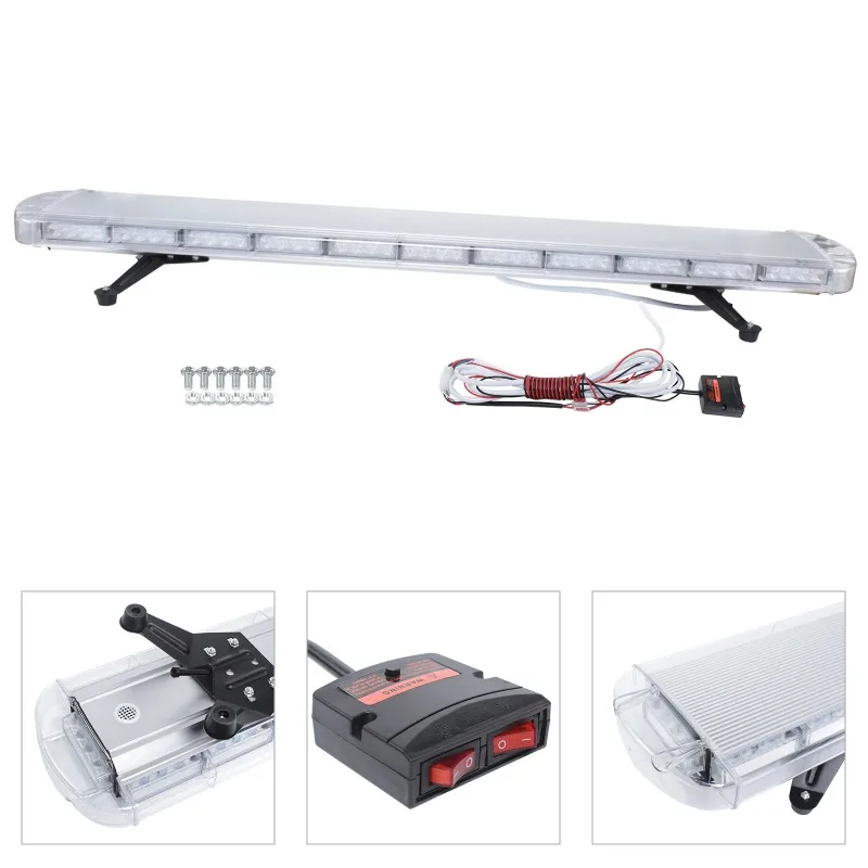 

LED Strobe Light Bar 96W Warning Light 15 Flash Modes 12-24V 1.31m Long for Trucks, Trailers, Construction, Emergency