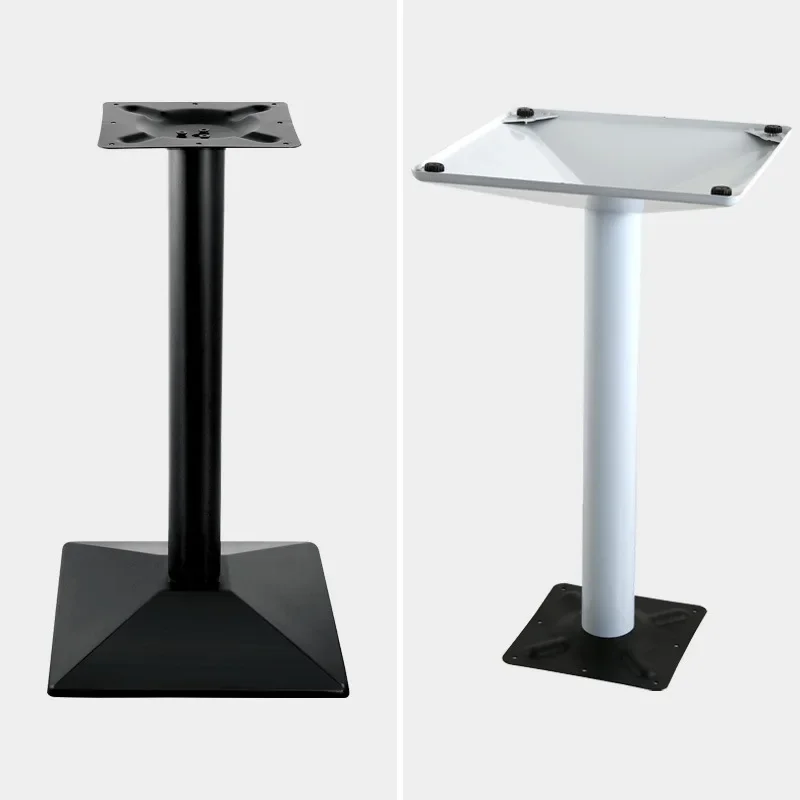 Simple wrought iron table foot black three-dimensional bevel shape table foot coffee shop restaurant bar cast iron base