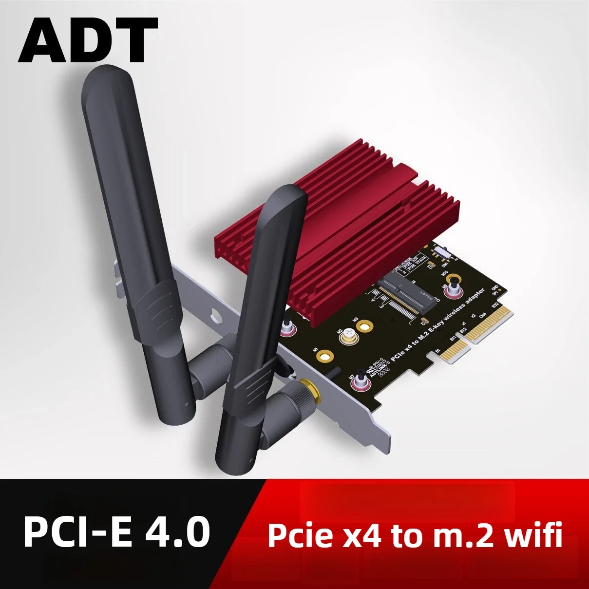 ADT R25C M.2 WiFi E Key To PCIe X4 Wireless Network Interface Card 2230 2242 with Heat Sink Adapter Card/board Gen4 X2