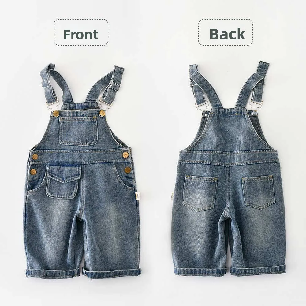 

Новые детские летние джинсовые комбинезоны 2026 года: модные, милые, повседневные, свободные, в уличном стиле, для мальчиков и девочек, на каждый день
