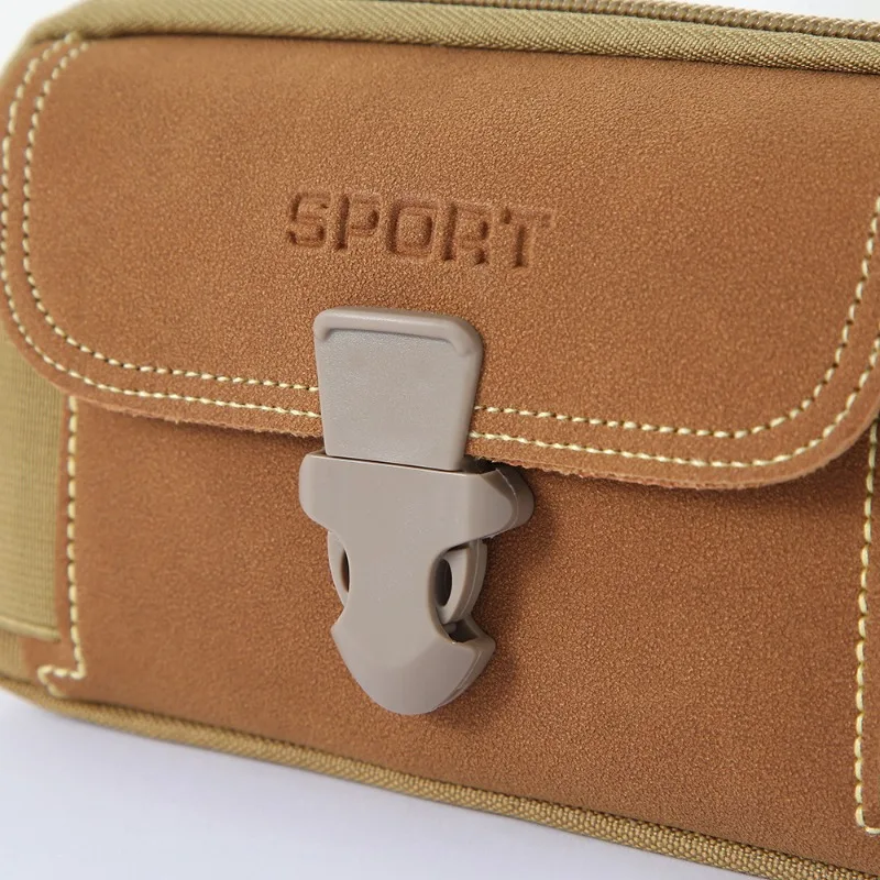 Modieuze en multifunctionele PU-leren herenheuptas, telefoonhoes voor buitensporten, zachte tas, riemrugzak