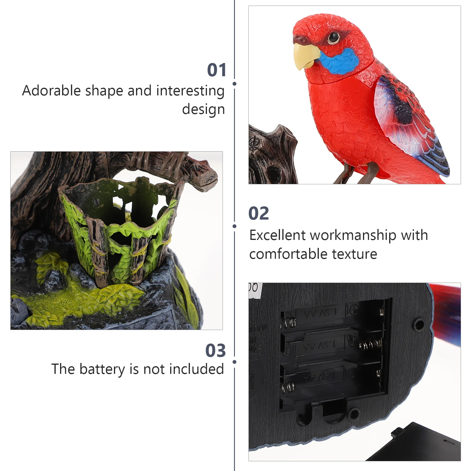 Voice Control Puzzle Parrot Toy, Brinquedos Pássaro Pequeno para Crianças, Abs Gravando Aves