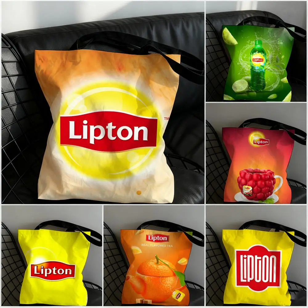 LL-LIPTON Teas And Infusions Storage Bags Large Capacity Canvas Bag For Female Students To Hold Books Tote Mommy Bag
