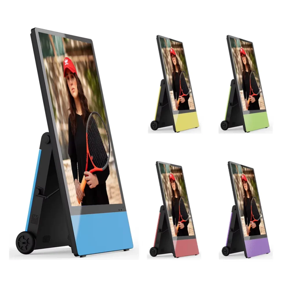 

32 Inch Vertical Type a Stand with Wheels: Portable Capacitive Touchscreen Digital Signage Display for Outdoor Indoor