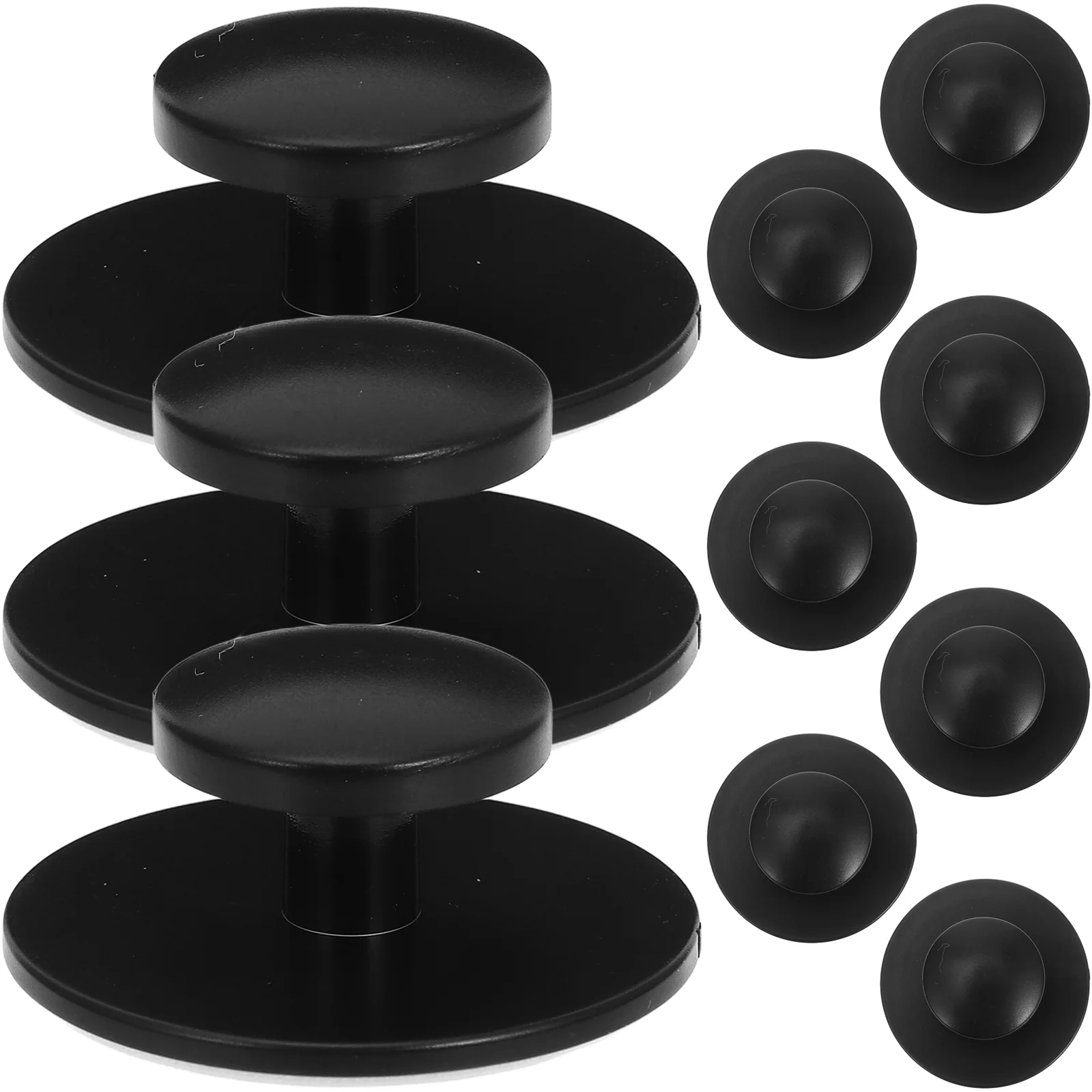 

Self Adhesive Cabinet Handle Drawer Dresser Knobs Matte Plastic Kitchen Bronze Black Adjustable Pulls for Safety for Cabinets