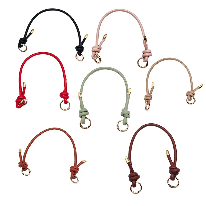 35cm New Fashion Knotted Women's Handbag DIY Bag Modification Handle Strap Handbag Replacement Strap Pu Leather Rope Metal Ring Buckle Shoulder Strap Bag Accessories