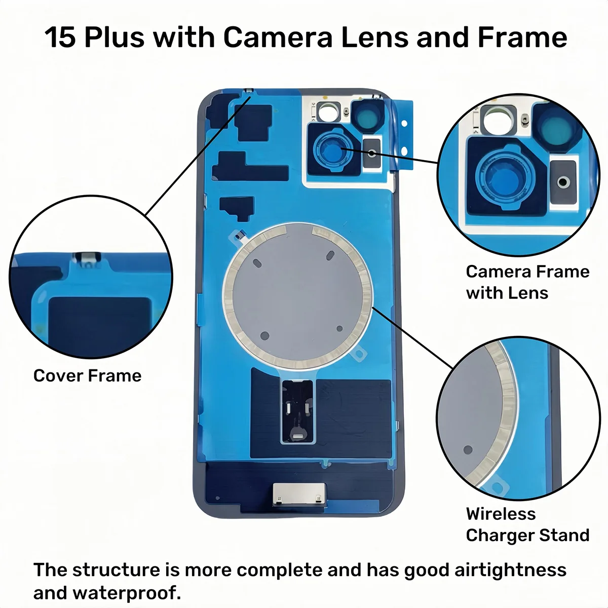 

Для замены заднего стекла iPhone 15plus, оригинальный размер с объективом камеры, магниты + профессиональный набор инструментов для ремонта