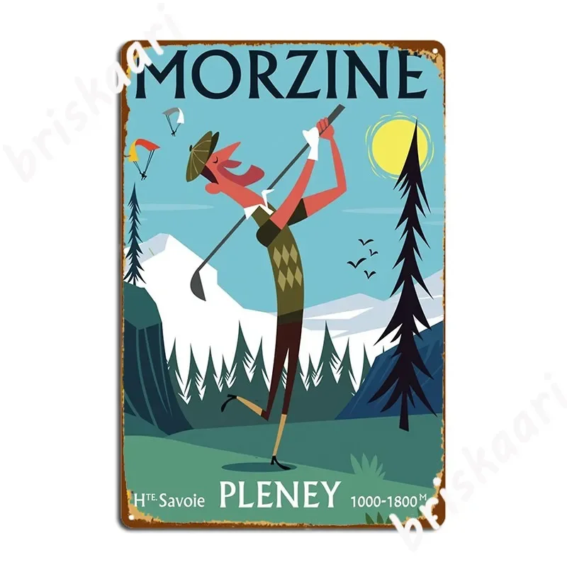 Morzine Golf Poster Metal Sign Cinema Living Room Plaques Funny Club Bar Tin Sign Poster