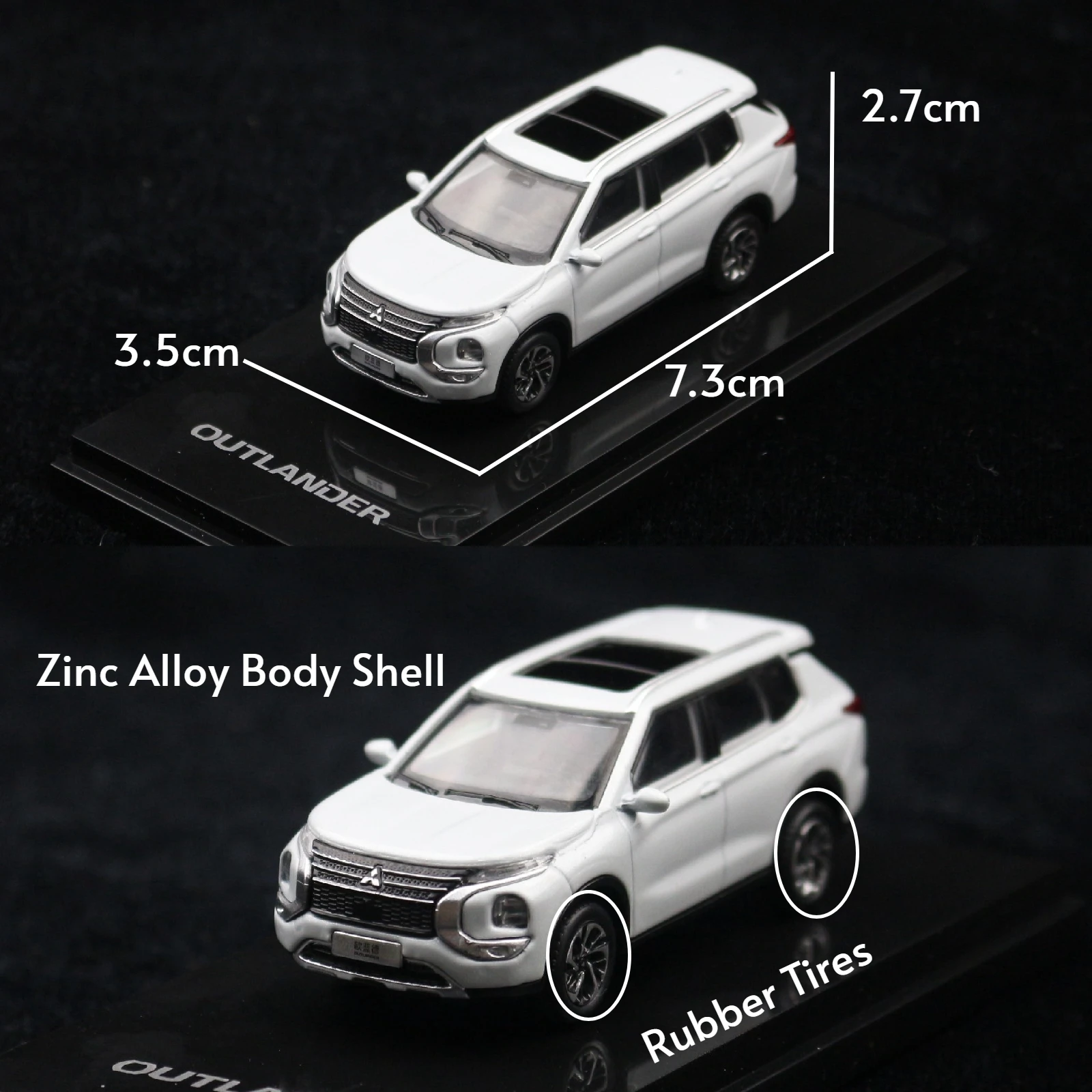 1/64 Mitsubishi Outlander SUV Sport Miniature Model 1:64 Diecast Metal Toy Car Vehicle Display Collection Free Wheels Gift Boys