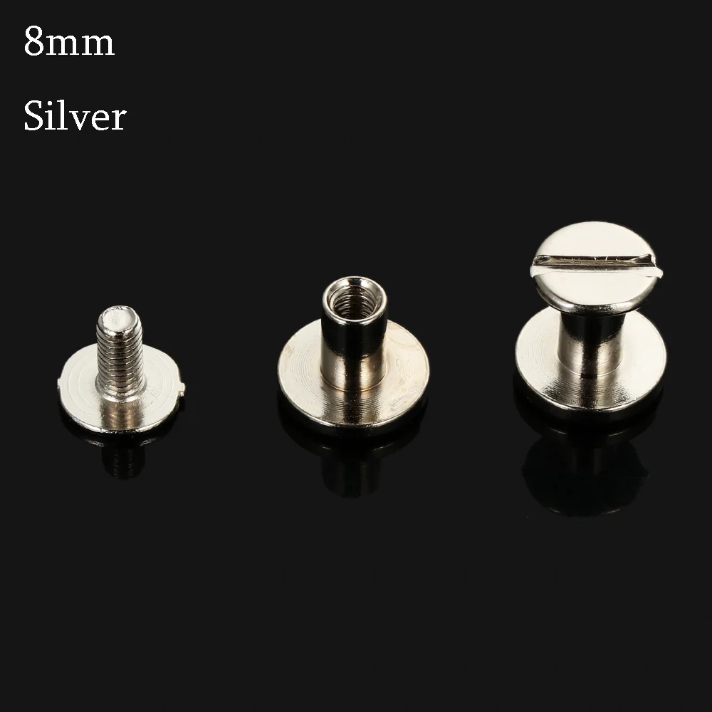 

10 pcs 5/6.5/8mm Luggage Craft Cloth Button Brass Nail Solid Nail Bolt Strap Rivets Screw Leather Craft Round Head Screws