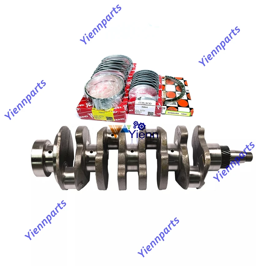 For Shibaura N844L N844LTA Crankshaft With Bearing Set Fits New Holland L170 LX665 L175 L218 Loaders Engine Spare Parts