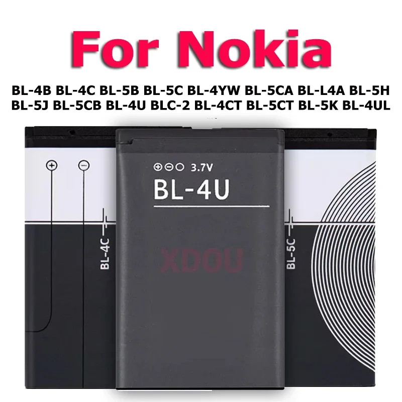 BL-4C BL-5C BL-5K BL-4CT Battery For Nokia 2630 6100 5140 1100 1110 5230 N72 3310 5630 3720 N85 Lumia 925 535 630 225 Asha 300