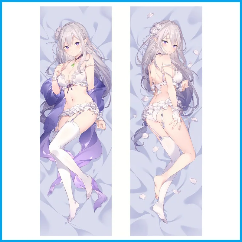 Anime Emilia re0 Anime print pattern pillowcase body pillow soft comfortable Sexy Doll accessory Fit the skin Women'S Cosplay