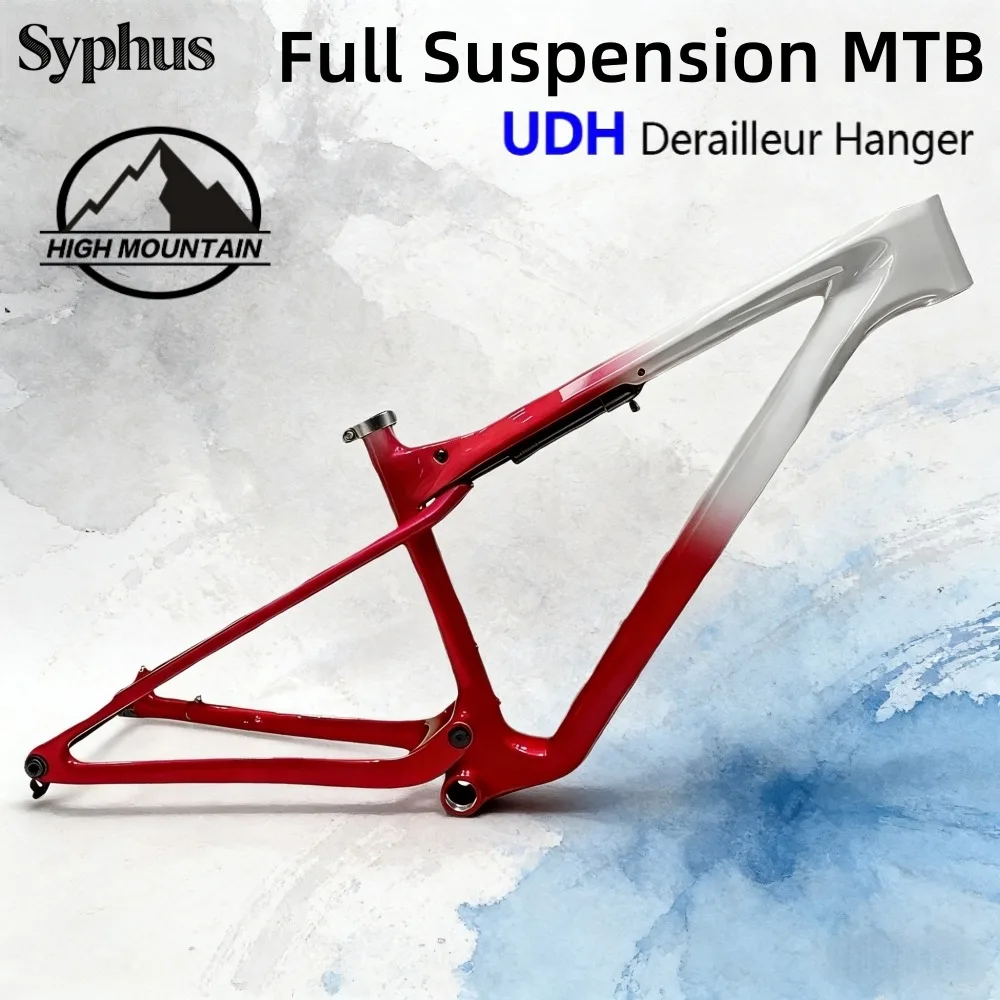 

29er XC Mountain Bicycle Frameset UDH Hanger 12x148mm Boost Carbon Full Suspension Frame with Full Internal Routing Custom Paint