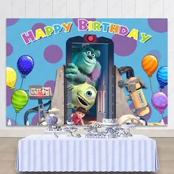 Monster University Photography Backdrop Kids 1st Birthday Party Cartoon Background Decoration Wall Props Custom Baby Shower