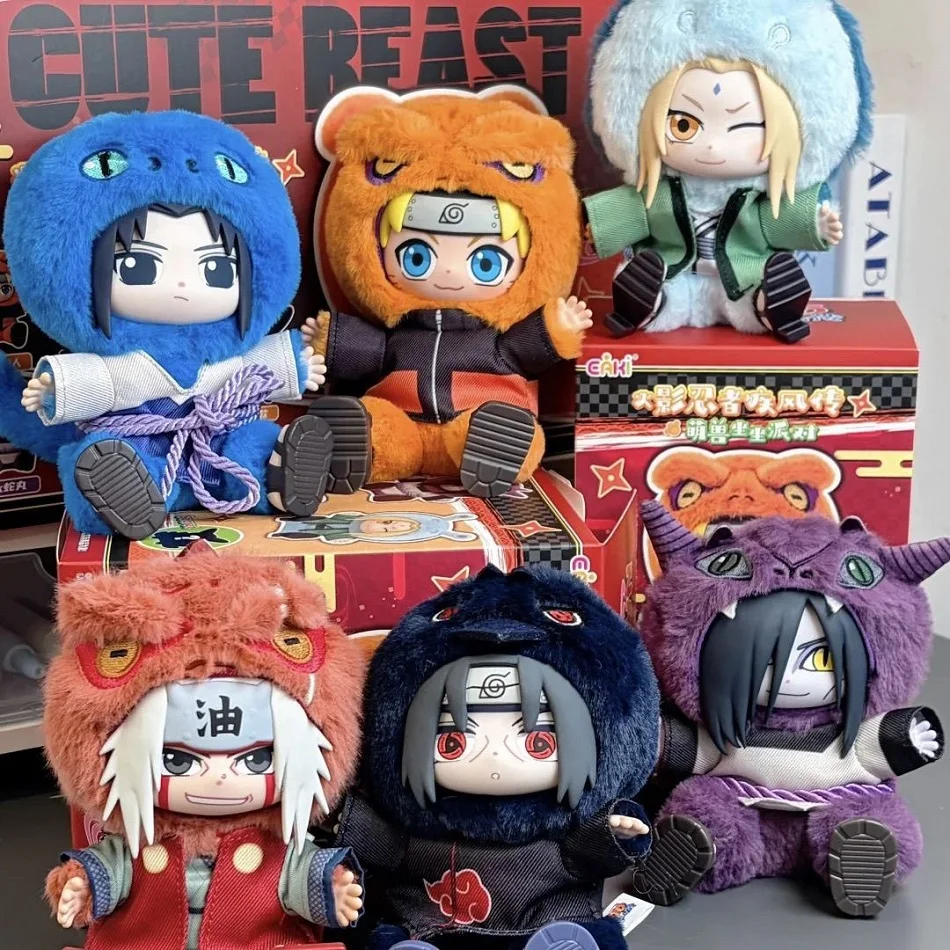 

In Stock Original TOPTOY EAKI Naruto Sit-in Party Konohagakure San'in Jiraiya Orochimaru Tsunade Cute Plush Blind Box Toys Gifts