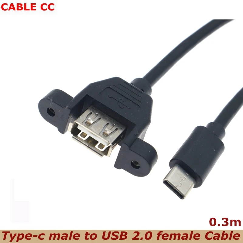 Type-c To USB 2.0 With Screw Android Charging Data Cable Can Be Fixedly Installed Computer Case Motherboard OTG Extension Cable