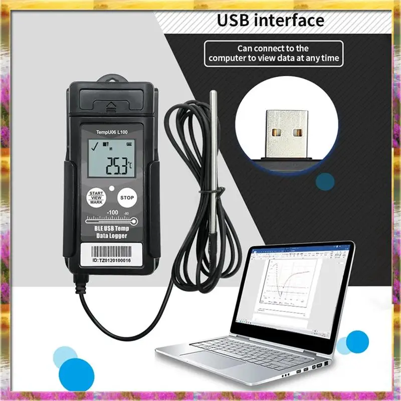 【سعر AB07 】Tempo06 -100 ° C مسجل بيانات درجة الحرارة المنخفضة الرقمية 32000 نقطة بلوتوث USB مسجل درجة الحرارة Forcold Chain St