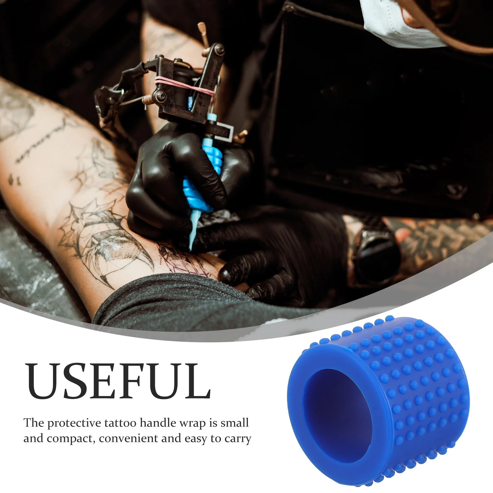 غطاء قبضة الوشم من السيليكون المضاد للانزلاق، مقبض واقٍ قوي، غطاء مقبض مقاوم للصدمات لملحقات قلم الوشم #1