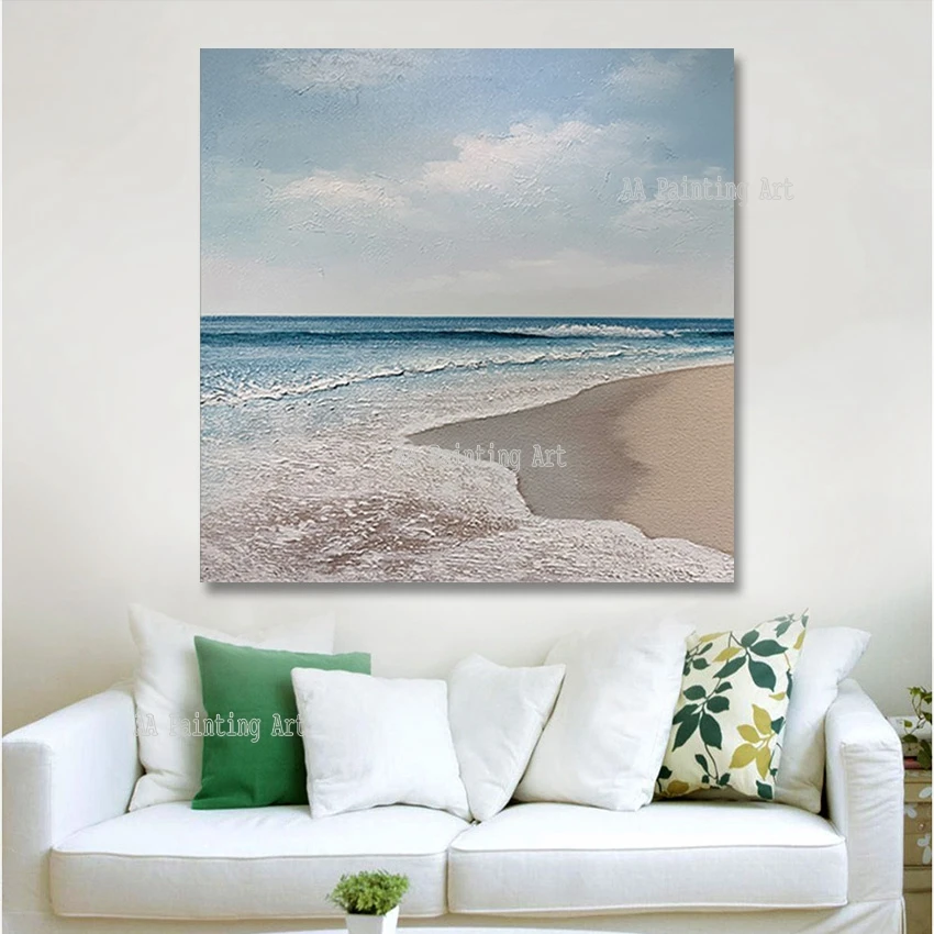 Imagem -03 - Modern Seascape Wave Canvas Oil Painting Picture Wall Decor Art Unframed Abstract Faca Pinturas para Presente Mais Recente Design