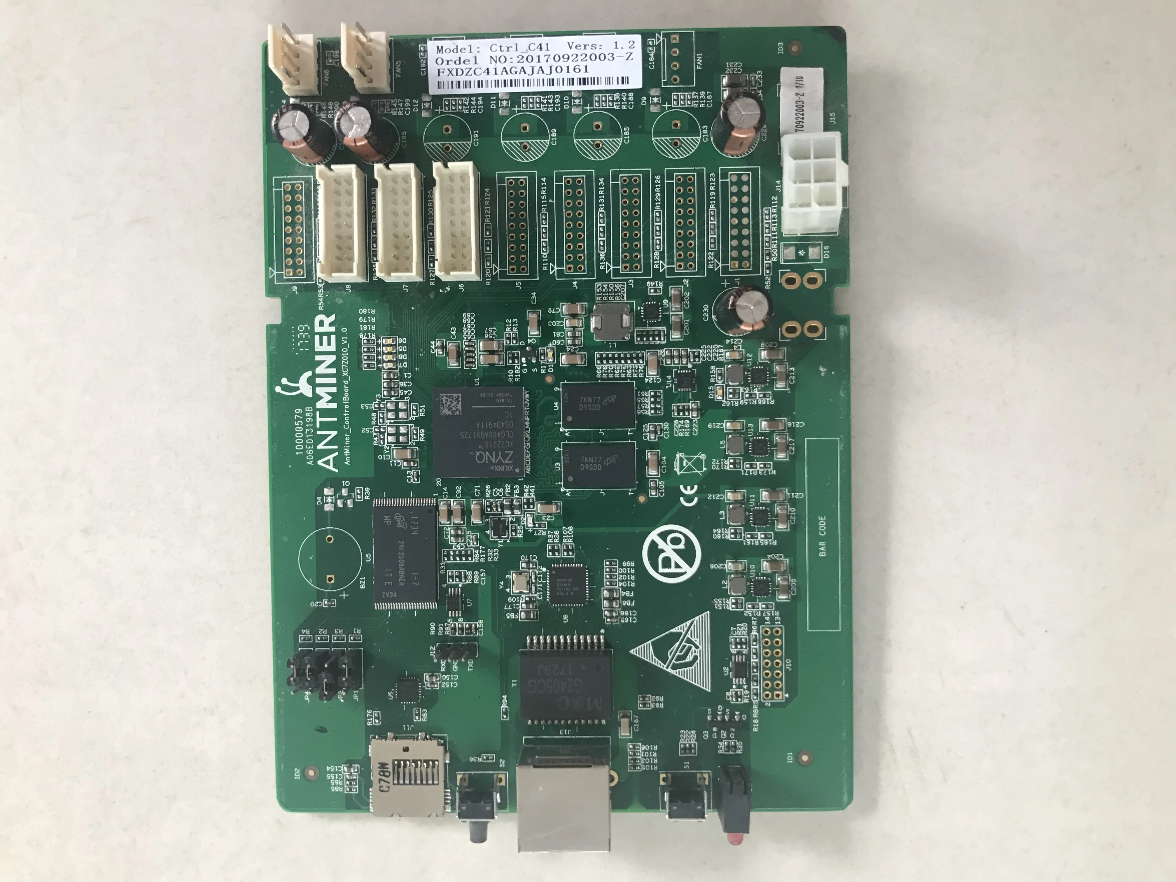 

Плата управления Bitmain Antminer S9 S9I S9J, хорошее рабочее состояние, основной чип ZYNQ XC7Z010