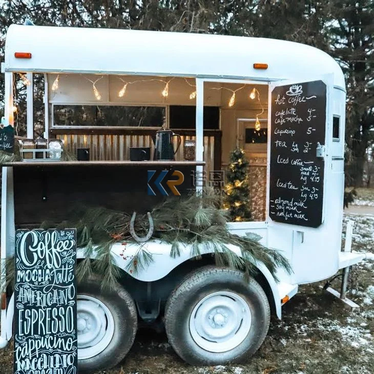 アイスクリームトラックフードカート、ストリートフードカー、コーヒーカート、ホットドッグスタンド、馬のトレーラー、完全装備、中国