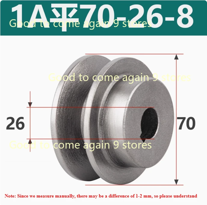 

1pcs OD:70mm Groove Width:12mm 1A Type Cast Iron Belt Pulley Single Groove Motor Pulley Complete Motor V-belt Pulley