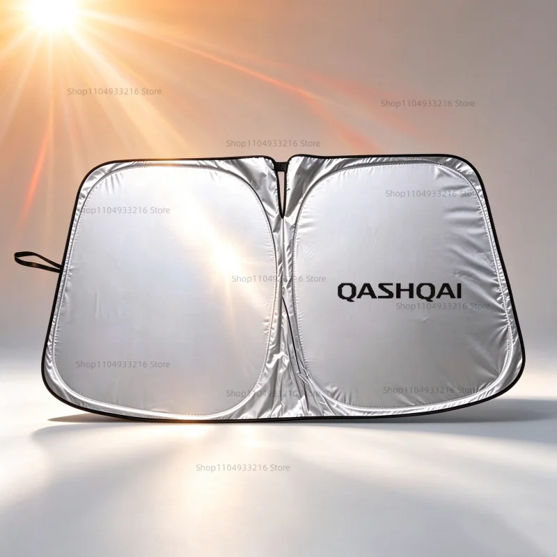 Car Windshield Sun Shade Foldable Aluminum Foil Sun Visor Auto Front Window Sunshade UV Protection For Nissan Qashqai Accessorie