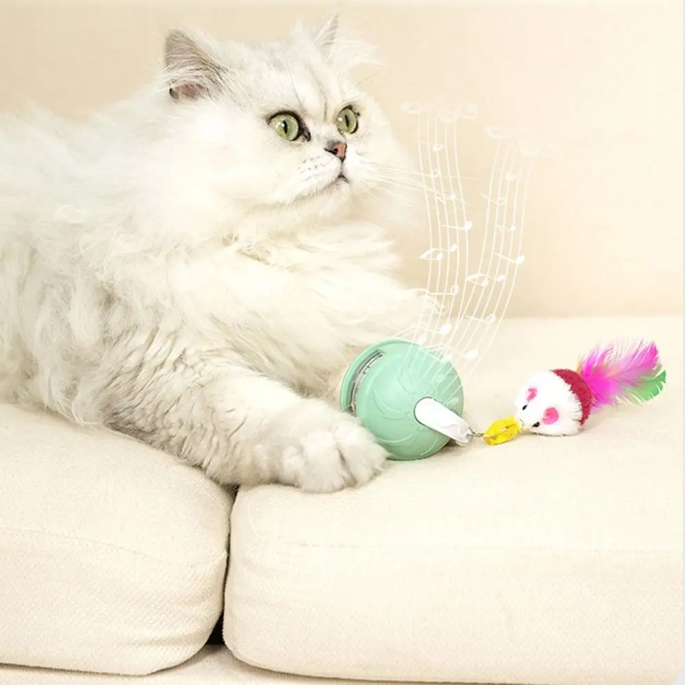 الإبداعية الأشعة تحت الحمراء التلقائي المتداول الكرة تنبيه صوتي لدغة مقاومة التلقائي إغاظة القط لعب مضحك منخفضة الضوضاء #2