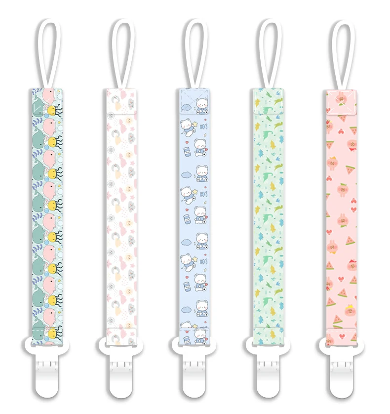 Baby Fabric Attache Teats Pacifier Clip Dummy Chain Nipple Holder Fasteners Strap Leashes for Newborn Babies Pacifier Accessory