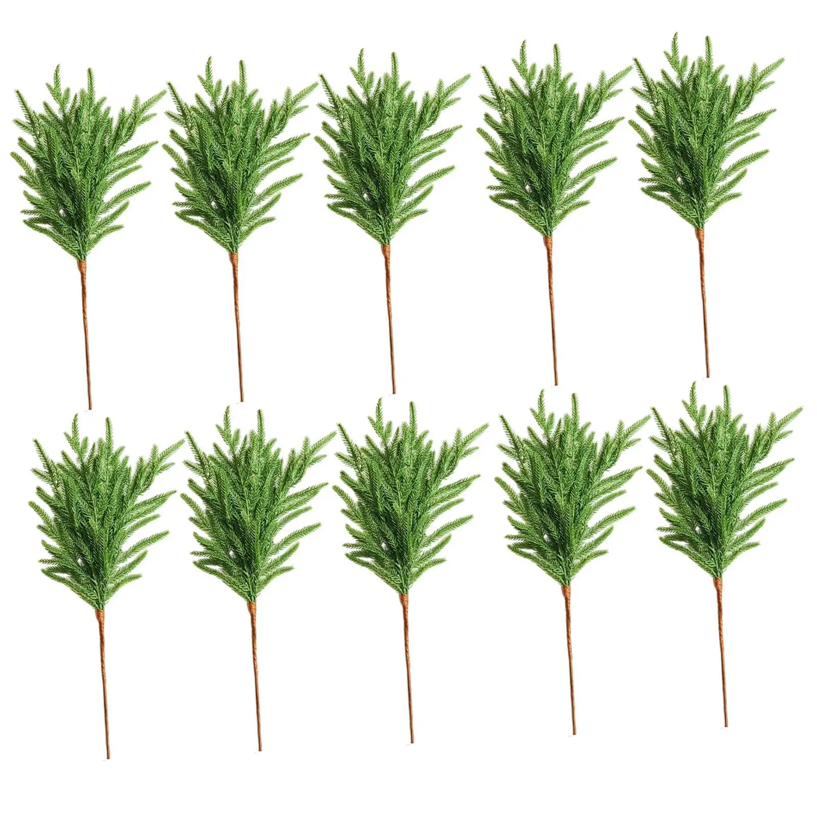 10x Christmas Norfolk Pine Branches Norfolk Pine Picks for Yard Office Shelf