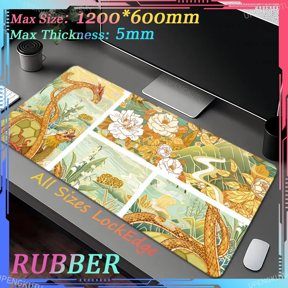 Qinglong oversized mousepad gaming keyboard pad office carpet pad XXL 1200X600X5mm game accessories lock edge desk pad mouse pad