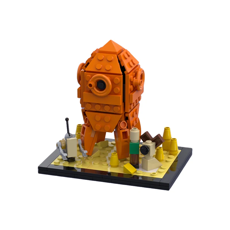 Gromit Cartoon Animation Moon Village Rocket Building Block Kit MOC Micro Vignette Travel Lunar Brick Toy DIY Kid Christmas Gift