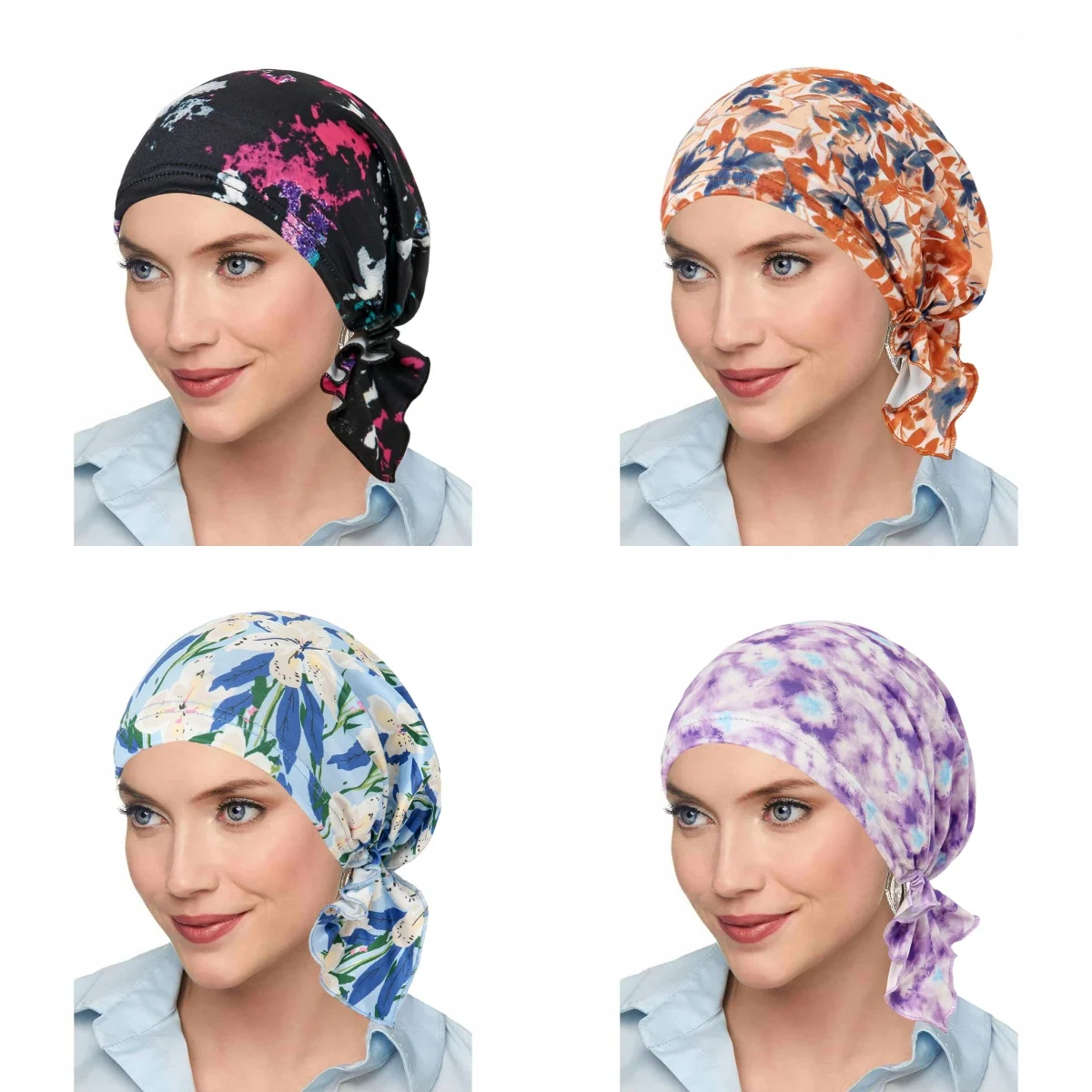 

Новый мусульманский хиджаб с принтом, мягкая эластичная бандана, тюрбан, химиотерапия, внутренняя шляпа, головной убор от рака, шапочки, Femme Turbantes, повязка на голову, шапки