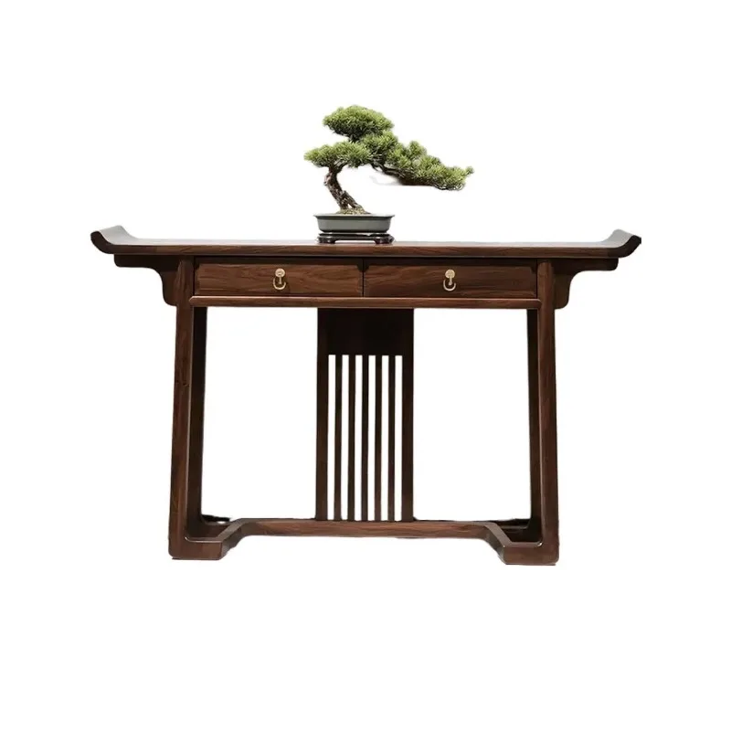Table in the hall North American black walnut strip desk Living room against the wall table Solid wood porch cabinet