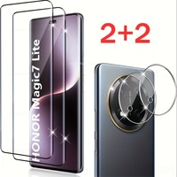 2pack Ultra HD Black Edge Tempered Glass+2pack Camera Protector for Honor Magic 7 Pro 7 Lite Magic 5 Pro 6 RSR 6 Pro 4 Ultimate