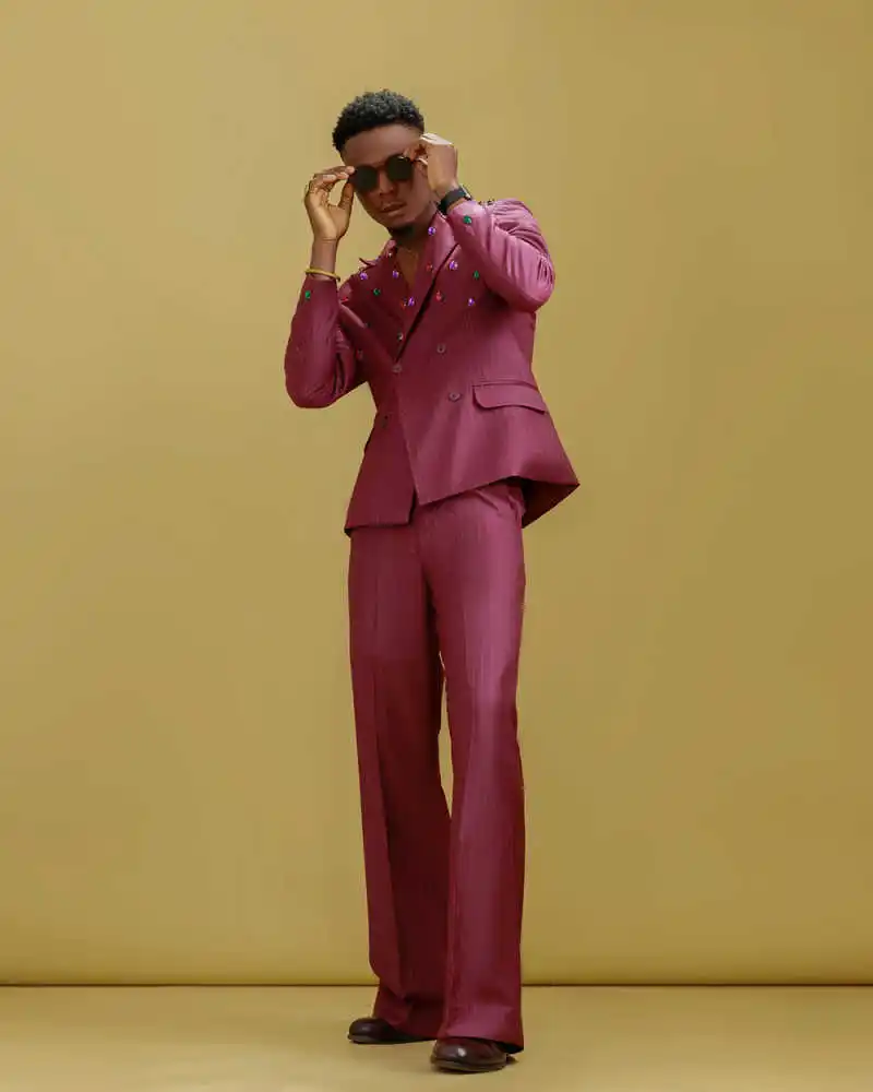 패션 디자인 남성 정장 슬림 2피스 재킷 바지 비딩 다이아몬드 캐주얼 행사 파티 디너 파티 맞춤 제작