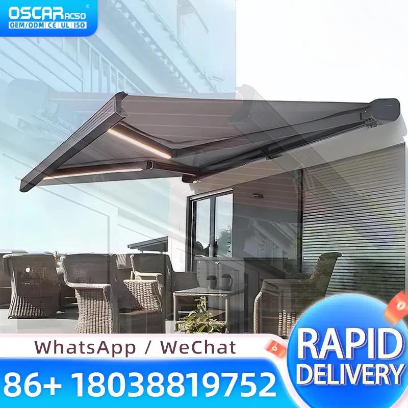 Motorized Electric Full Cassette Aluminum s for Outdoor Patio Balcony in European Regions Weather Shield Sunshade Retractable Aw