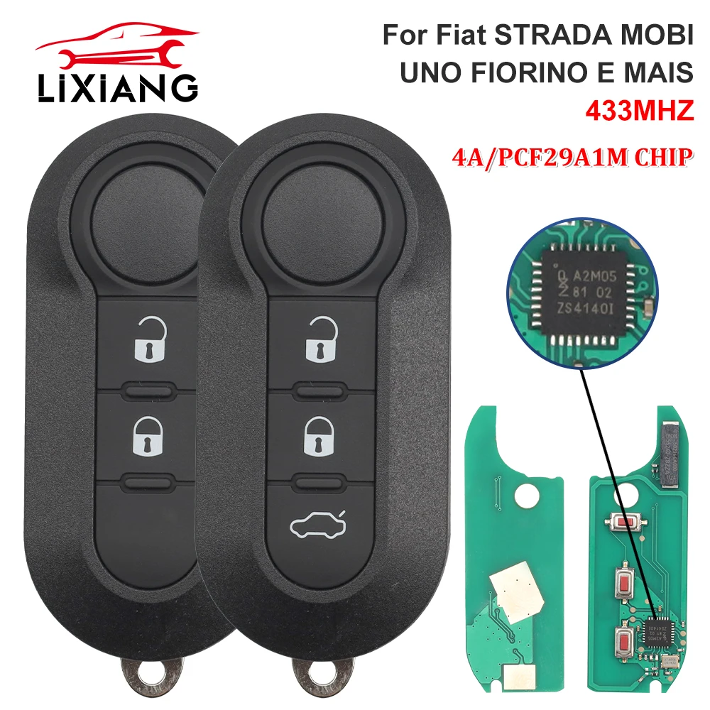 

LIXIANG Replacement Folding Flip Remote Car Key FOB 2/3Buttons 433.92 MHz 4A/29A1M CHIP For Fiat STRADA MOBI UNO FIORINO E MAIS